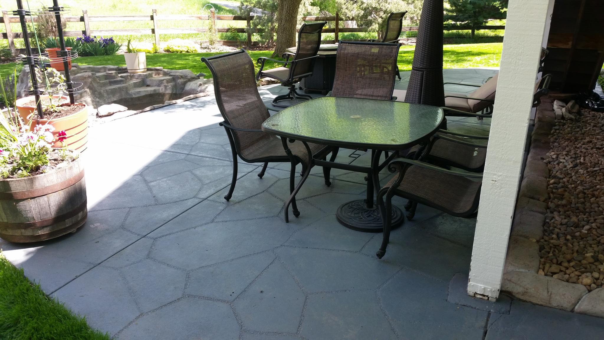 Morrison Colorado back patio over very old concrete.