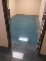Polished Concrete Floor Colored Caribbean Blue with Borders