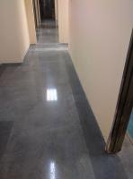Polished Concrete Floor colored Concrete Gray in Center with Black Borders
