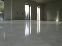 A very high shine polish of a basement concrete floor in Conifer Colorado.